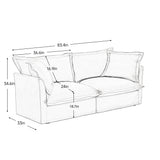 Modern Slipcovered 2-Seat Sofa Couches for Living Room, 2 Seater Sofa, Plain Chenille Deep Seat Sofawith Upholstered Cushion&Detachable Cover (Chenille Fabric，Green)