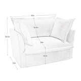 Single Deep Seat Comfy Single Couch Sofa Multiple Large Soft Pillows (Chenille Fabric, Green)