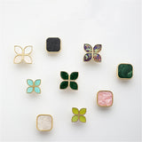 Petal Cabinet Knobs，Gold Dresser Drawers Knobs，Four Leaf Clover Decorative Knobs For Furniture Cupboard Hardware (Snowflake White，Large)