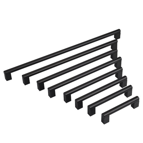 Modern Black Cabinet Pulls，Matte Black Aluminum Alloy Kitchen Drawer Pulls Cabinet Handles for Kitchen and Bathroom