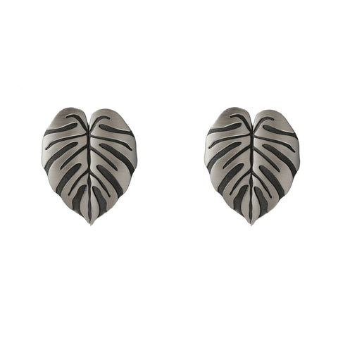 2 Pairs Creative Leaf Shape Handle Knob with Mounting Screws for Kitchen Cupboard Cabinet Wardrobe Drawer Door (Silver Ancient, 64mm)