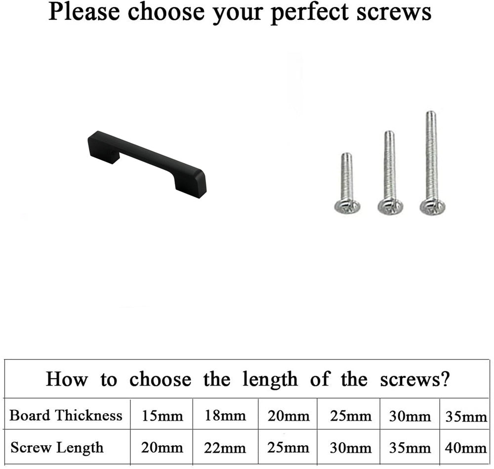 3.75"(C-C) Modern Cabinet Door Handles Aluminum Alloy Pulls (96mm，Black)
