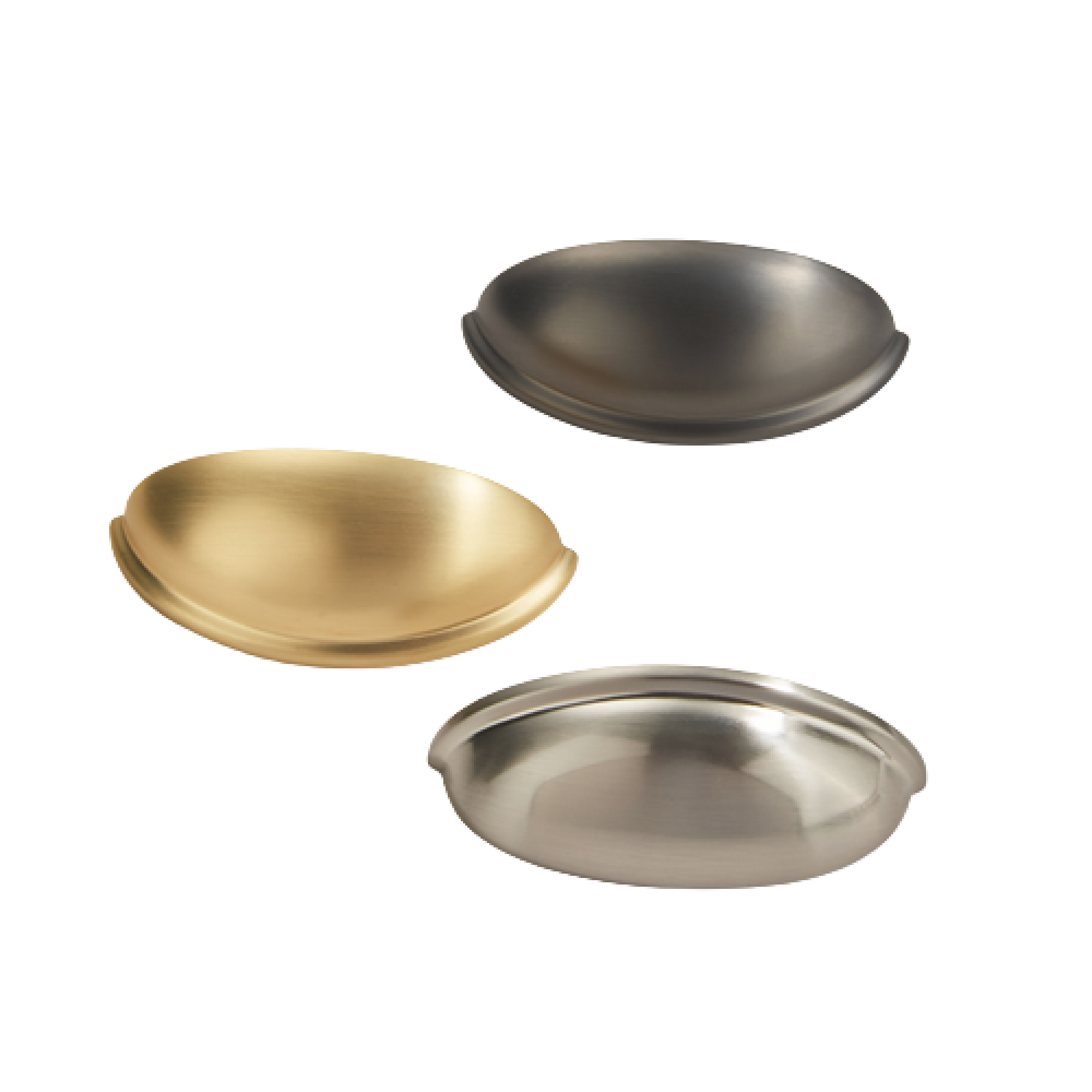 Brushed Brass Cabinet Hardware Bin Cup Drawer Handle Pulls - 3" Inch (76mm) Hole Centers