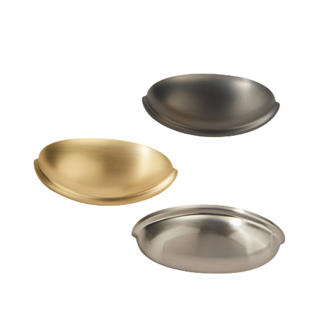 Brushed Brass Cabinet Hardware Bin Cup Drawer Handle Pulls - 3" Inch (76mm) Hole Centers