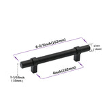 Black Modern Cupboard Handles Stainless Steel Pulls - Round Shape Series - Hole Centers(Knob, 3",3.5,3.75,4",5",6.25",7.5",8.8",10")