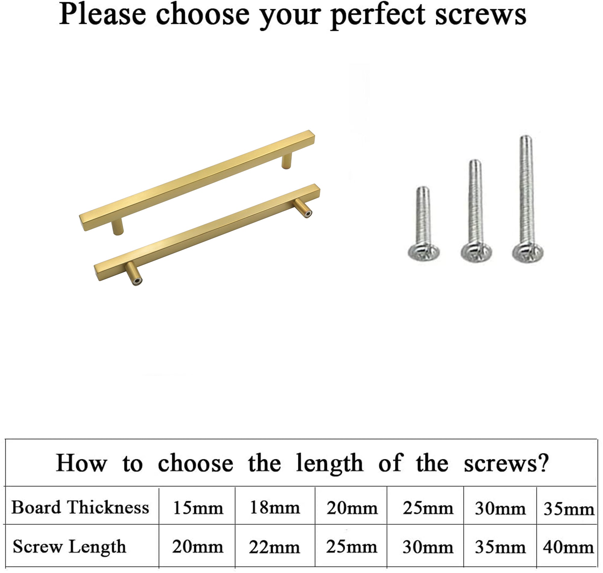 Brushed Brass Modern Cabinet Hardware Handle Pulls - 4" Inch (102mm) Hole Centers