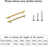 Brushed Brass Modern Cabinet Hardware Handle Pulls - 4" Inch (102mm) Hole Centers