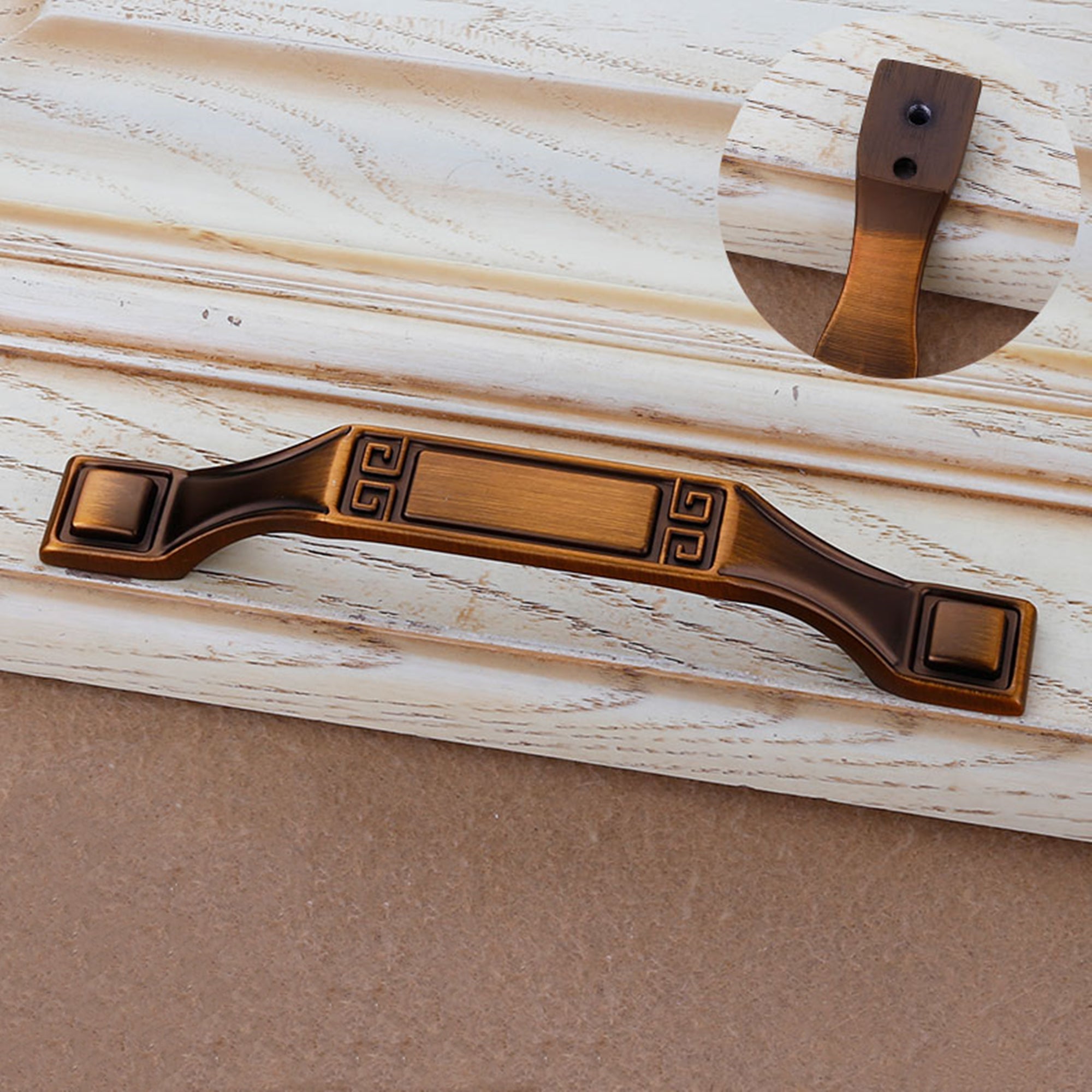 European Style Zinc Alloy Drawer Handles，Kitchen Cabinet Cupboard Door Pulls Furniture Hardware - (Color: Coffee)