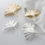 Ginkgo Leaf Shape Knob，Solid Drawer Pulls，Creative Decorate Pulls for Wardrobe Cupboard Drawer Bookcase Furniture (Small，Gold)