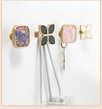 Petal Cabinet Knobs，Gold Dresser Drawers Knobs，Four Leaf Clover Decorative Knobs For Furniture Cupboard Hardware (Snowflake White，Large)