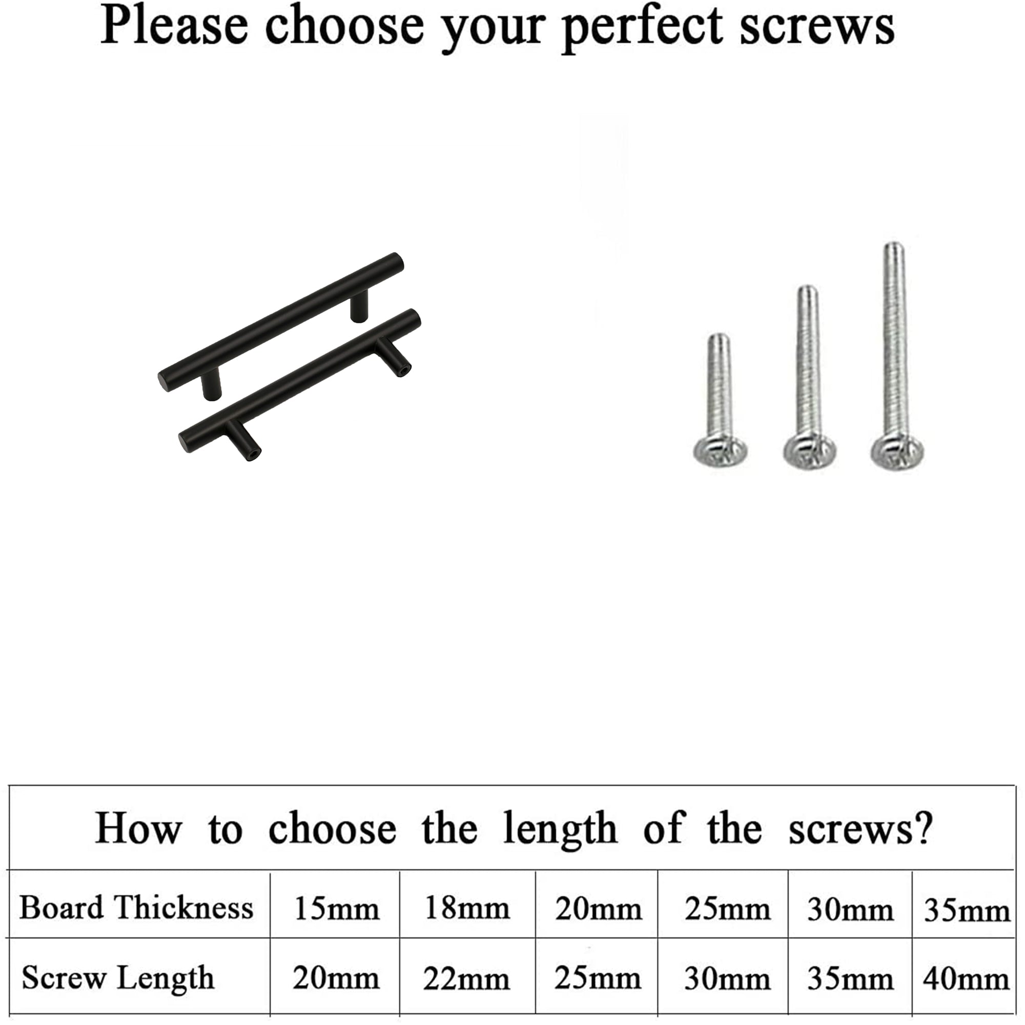 1 Pack Cabinet Pulls Matte Black Stainless Cabinet Handles for Kitchen and Bathroom