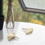 Ginkgo Leaf Shape Knob，Solid Drawer Pulls，Creative Decorate Pulls for Wardrobe Cupboard Drawer Bookcase Furniture (Small，Gold)