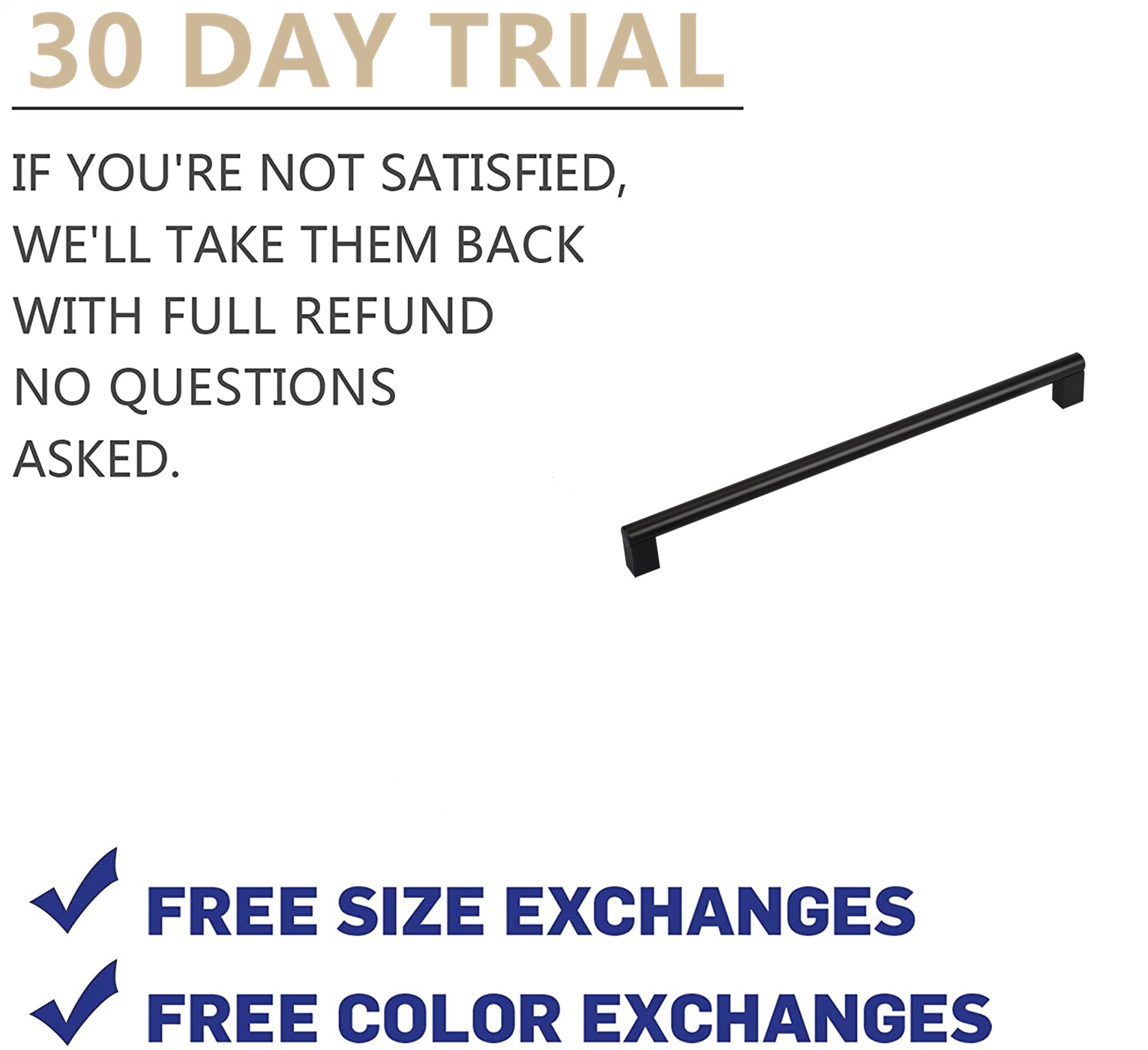 Modern Black Cabinet Pulls，Matte Black Aluminum Alloy Kitchen Drawer Pulls Cabinet Handles for Kitchen and Bathroom