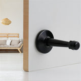 Modern Door Stopper，Heavy Duty Solid Door Stop，Durable Door Stoppers Wall Mounted with Black Soft Rubber Bumper Tips