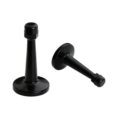 Modern Door Stopper，Heavy Duty Solid Door Stop，Durable Door Stoppers Wall Mounted with Black Soft Rubber Bumper Tips