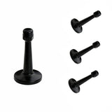 Modern Door Stopper，Heavy Duty Solid Door Stop，Durable Door Stoppers Wall Mounted with Black Soft Rubber Bumper Tips