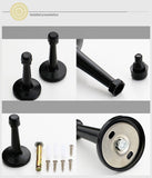 Modern Door Stopper，Heavy Duty Solid Door Stop，Durable Door Stoppers Wall Mounted with Black Soft Rubber Bumper Tips