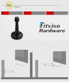 Modern Door Stopper，Heavy Duty Solid Door Stop，Durable Door Stoppers Wall Mounted with Black Soft Rubber Bumper Tips