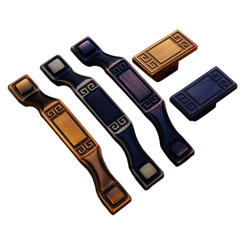 European Style Zinc Alloy Drawer Handles，Kitchen Cabinet Cupboard Door Pulls Furniture Hardware - (Color: Coffee)
