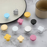 Four Leaf Clover Macarone Cabinet Knobs，1.26 Inch Zinc Alloy Dresser Handles Knobs for Home，Kitchen，Bathroom，Office and More