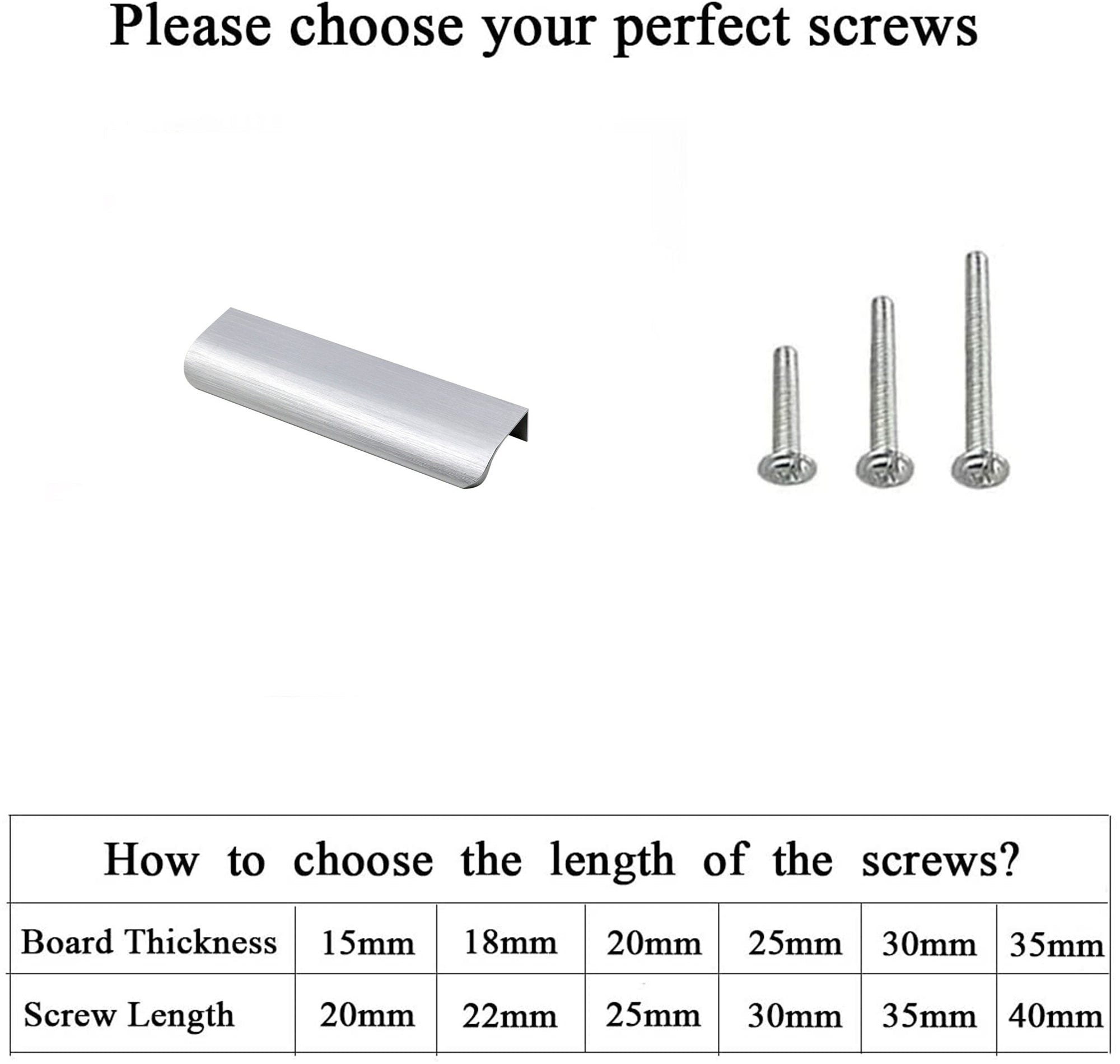 20 Pack Brushed Nickel Edge Finger Pulls，5"(128mm) Center to Center Drawer Pulls，Aluminum Alloy Cabinet Handles for Cabinets Concealed Pulls