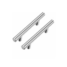 2.75"(70mm) Center to Center Euro Bar Brushed Nickel Cabinet Handle (4-7/8" Length，2.75" Custom Hole Center)