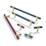 Ruby Red Solid Drawer Pulls，Knobs & Handles - Bar Pull Series - Hole Centers(Knob，3.75"，5"，7.5")