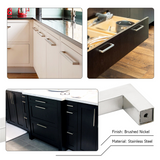 4.25 Inch(C-C) Brushed Nickel Square Cabinet Pulls (4.25"，Customized Size)