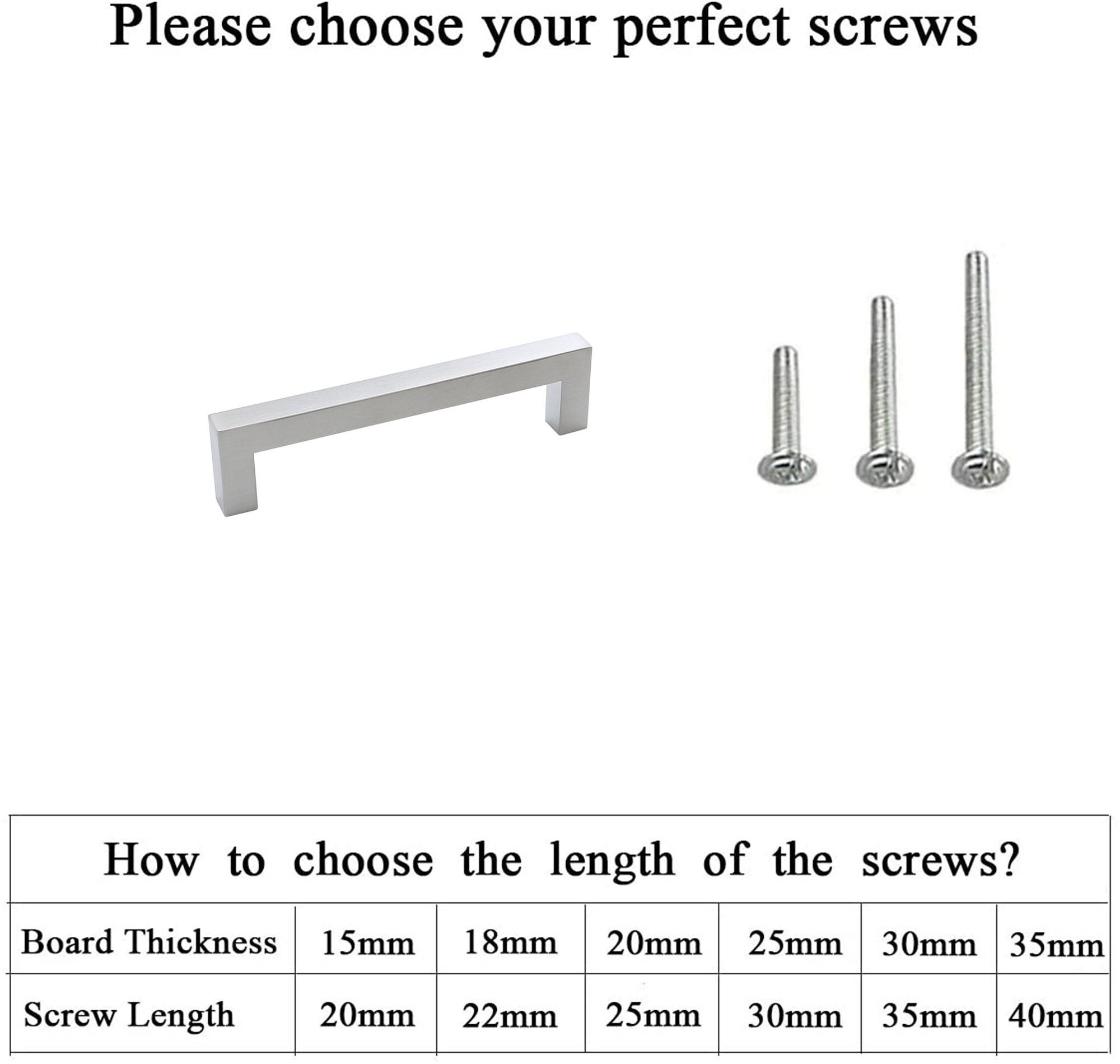 4.25 Inch(C-C) Brushed Nickel Square Cabinet Pulls (4.25"，Customized Size)