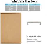 4.25 Inch(C-C) Brushed Nickel Square Cabinet Pulls (4.25"，Customized Size)
