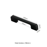 3.75"(C-C) Modern Cabinet Door Handles Aluminum Alloy Pulls (96mm，Black)