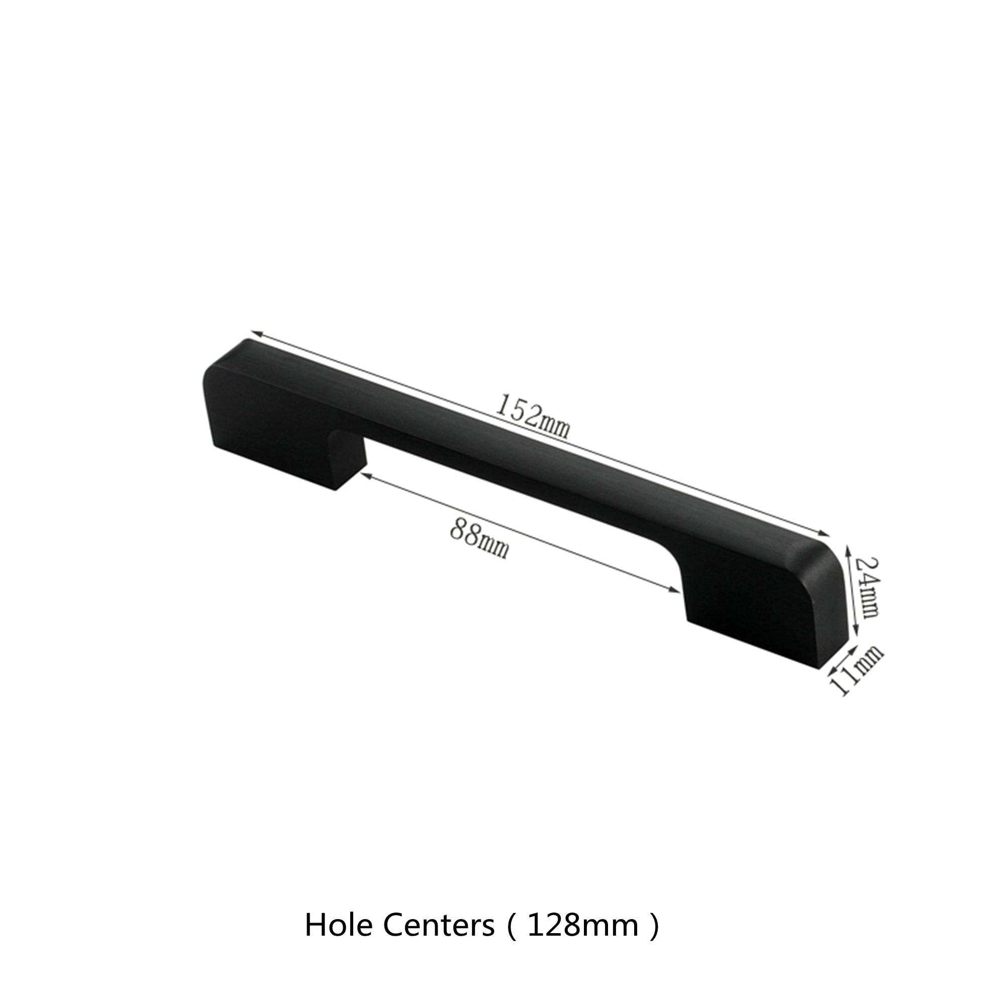 3.75"(C-C) Modern Cabinet Door Handles Aluminum Alloy Pulls (96mm，Black)