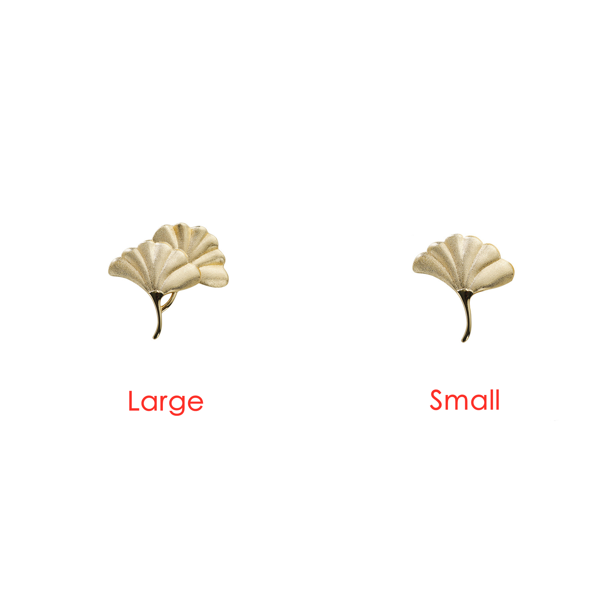 Ginkgo Leaf Shape Knob Handles，Solid Metal Drawer Pulls，Creative Decorate Pulls for Wardrobe Cupboard Drawer Bookcase Furniture (Large，Gold)