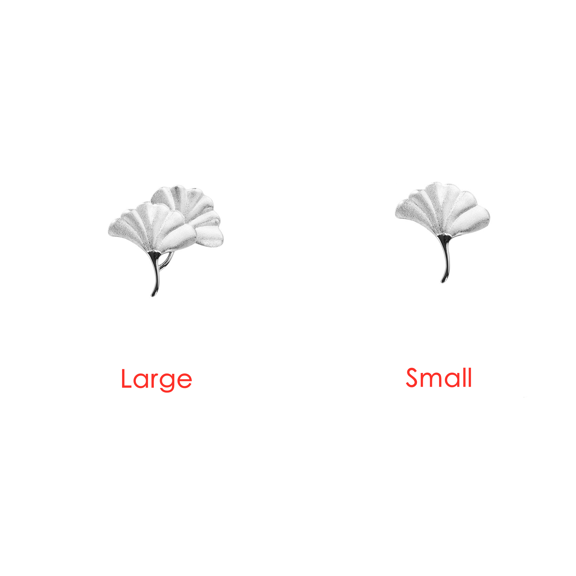 Ginkgo Leaf Drawer Knobs Modern Cabinet Pull Handle for Wardrobe Cupboard Drawer Bookcase Furniture (Small，Silver)