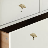 Ginkgo Leaf Shape Knob，Solid Drawer Pulls，Creative Decorate Pulls for Wardrobe Cupboard Drawer Bookcase Furniture (Small，Gold)