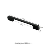 3.75"(C-C) Modern Cabinet Door Handles Aluminum Alloy Pulls (96mm，Black)