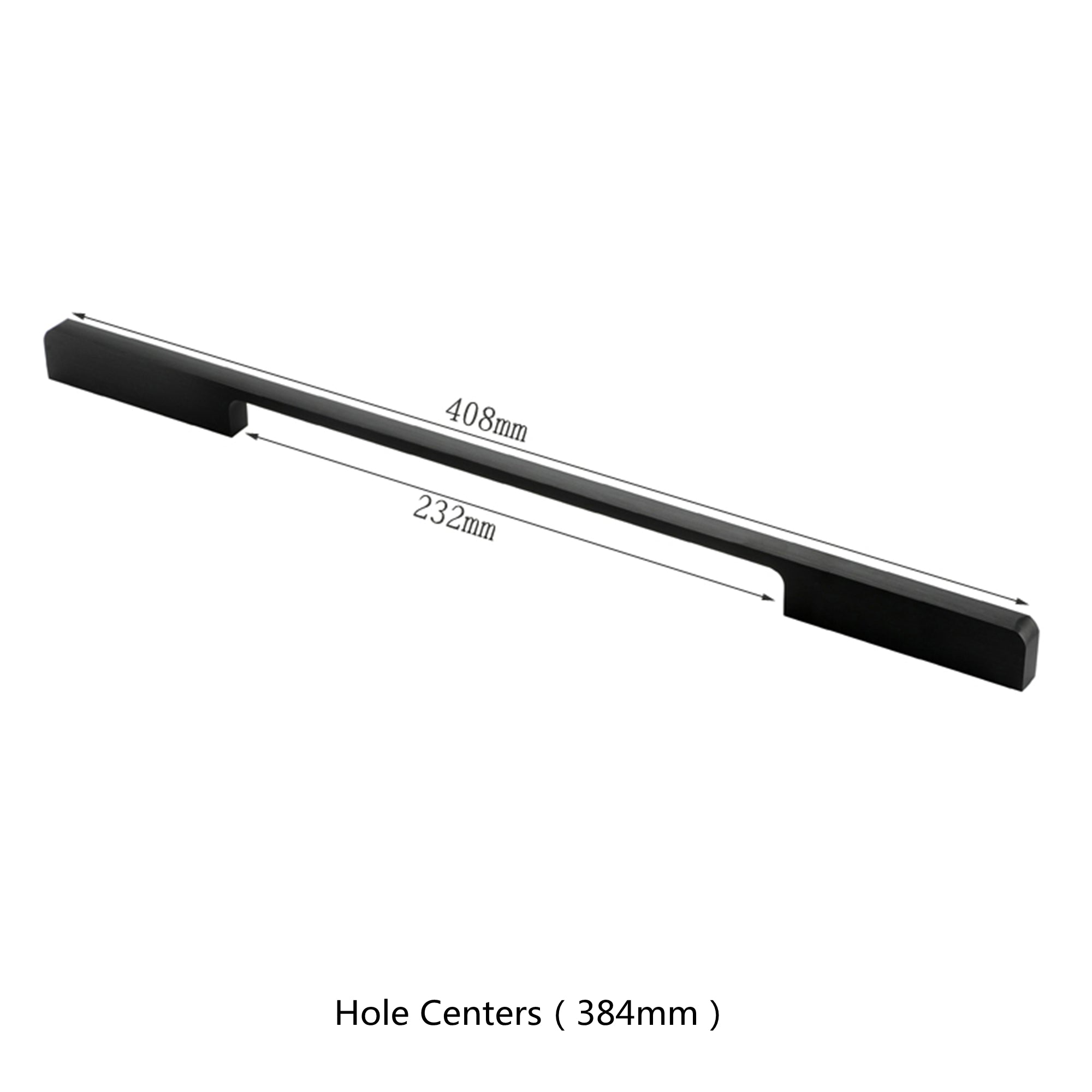 3.75"(C-C) Modern Cabinet Door Handles Aluminum Alloy Pulls (96mm，Black)