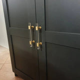 1 Pack Acrylic Cabinet Pulls with Brass Base，Gold Modern Drawer Handles for Bedroom Bathroom Office