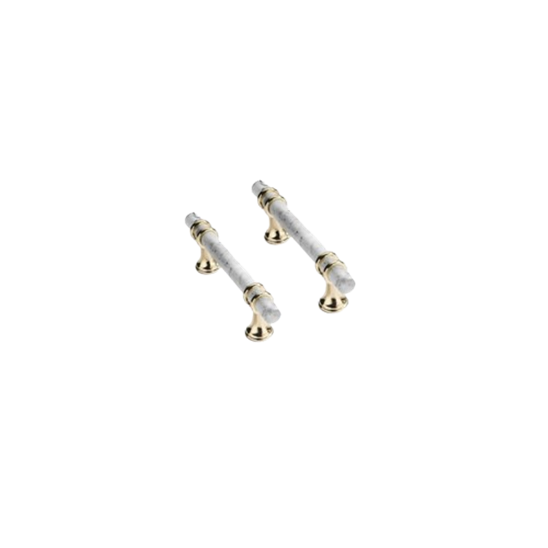 Marble Finish Solid Drawer Pulls，Knobs & Handles，White Marble Pattern Print - Marble Finish Series - Hole Centers(Knob，3.75"，5"，7.5")