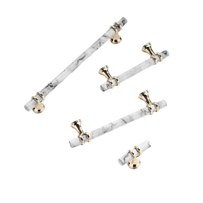 5 Inch(C-C) Marble Finish Solid Drawer Pulls，Knobs & Handles
