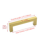 4.25 Inch(C-C) Brushed Brass Cabinet Pulls(108mm, Customized Size)