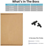 Matte Black Drawer Pulls Drawer Knobs, Cabinet Knobs and Pulls - Single Hole 2"(50mm)