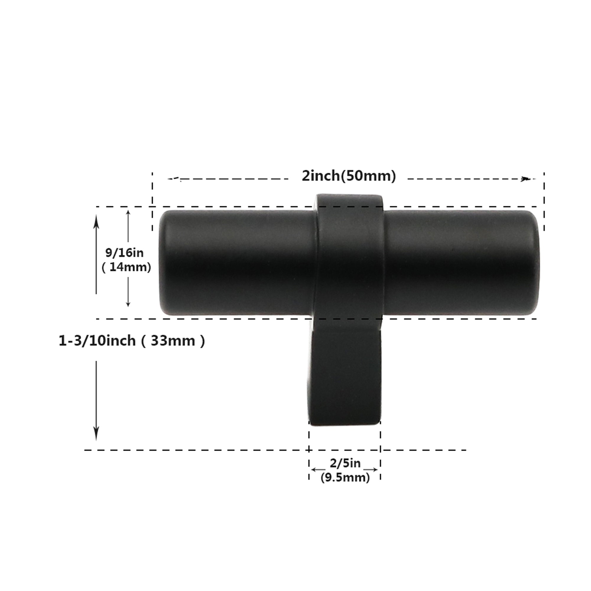 Black Modern Cupboard Handles Stainless Steel Pulls - Round Shape Series - Hole Centers(Knob, 3",3.5,3.75,4",5",6.25",7.5",8.8",10")