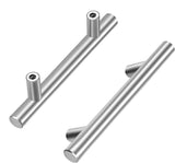 2.75"(70mm) Center to Center Euro Bar Brushed Nickel Cabinet Handle (4-7/8" Length，2.75" Custom Hole Center)