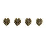 4 Pairs Creative Leaf Shape Handle Knob with Mounting Screws for Kitchen Cupboard Cabinet Wardrobe Drawer Door (Black Ancient, 64mm)