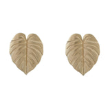 2 Pairs Creative Leaf Shape Handle Knob with Mounting Screws for Kitchen Cupboard Cabinet Wardrobe Drawer Door (Gold, 64mm)