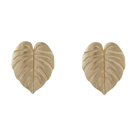 2 Pairs Creative Leaf Shape Handle Knob with Mounting Screws for Kitchen Cupboard Cabinet Wardrobe Drawer Door (Gold, 64mm)