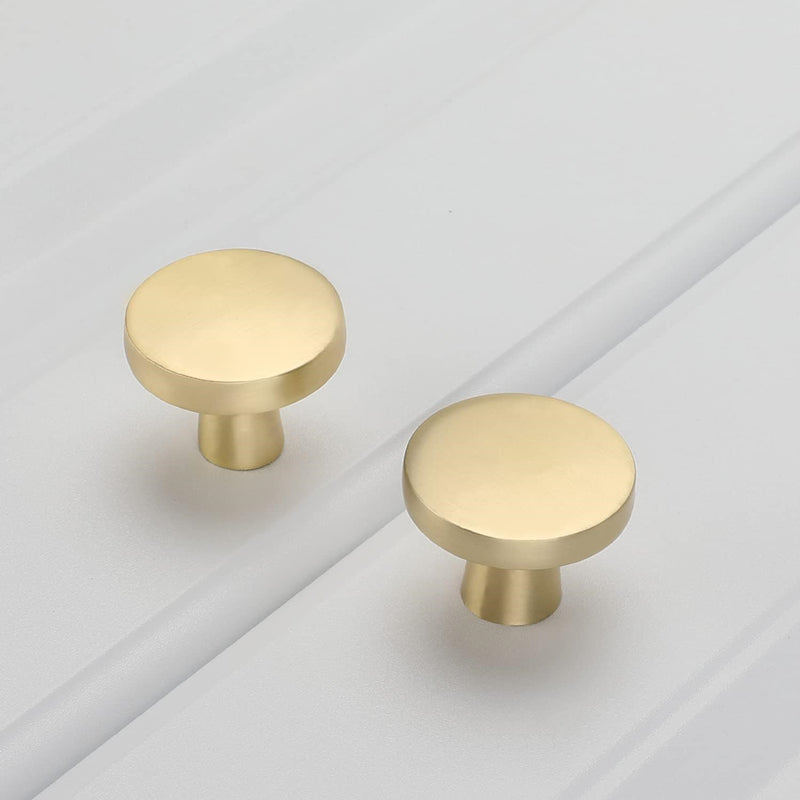 1-1/4 Inch Brushed Brass Kitchen Cabinet KnobsSolid Dresser Knobs Dra Mopulls 1-1/4 Inch Brushed Brass Kitchen Cabinet KnobsSolid Dresser Knobs Dra Mopulls