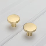 10 Pack 1-1/4 Inch Brushed Brass Kitchen Cabinet Knobs，Solid Dresser Knobs Drawer Knobs For Cupboard Drawer Pulls