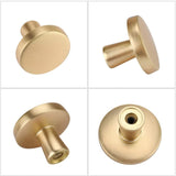 10 Pack 1-1/4 Inch Brushed Brass Kitchen Cabinet Knobs，Solid Dresser Knobs Drawer Knobs For Cupboard Drawer Pulls